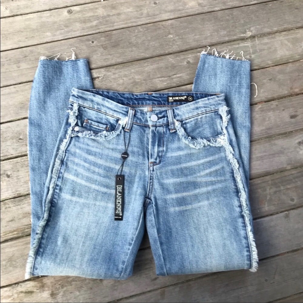 Blank NYC skinny frayed hem jeans